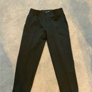 Elegant Charcoal Grey Straight Leg Women's Stretch Pants